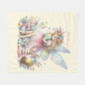 Wasserfarbenfrohe Osterfrühlingszucht Fleecedecke (Vorderseite (Horizontal))