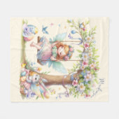 Wasserfarbenfrohe Osterfrühlingszucht Fleecedecke (Vorderseite (Horizontal))