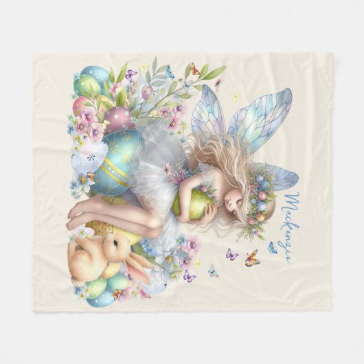 Wasserfarbenfrohe Osterfrühlingszucht Fleecedecke (Vorderseite (Horizontal))