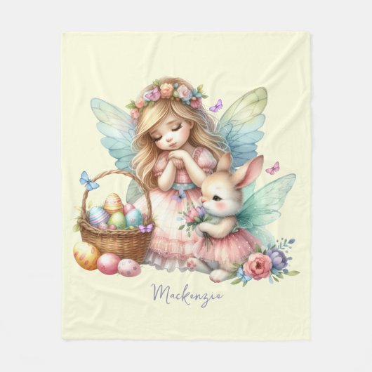 Wasserfarbenfrohe Osterfrühlingszucht Fleecedecke (Vorderseite)