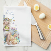 Wasserfarbenfrohe Osterfrühlingszucht Geschirrtuch (Viertel Falte)