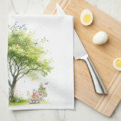 Wasserfarbenfrohe Osterfrühlingszucht Geschirrtuch (Viertel Falte)