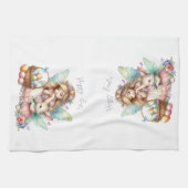 Wasserfarbenfrohe Osterfrühlingszucht Geschirrtuch (Horizontal)