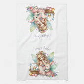 Wasserfarbenfrohe Osterfrühlingszucht Geschirrtuch (Vertikal)