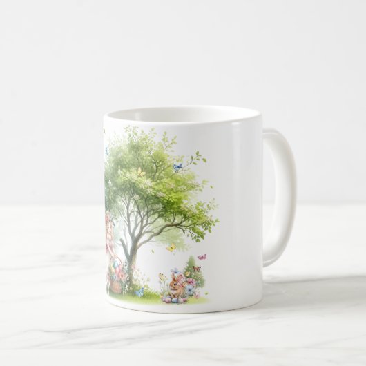 Wasserfarbenfrohe Osterfrühlingszucht Kaffeetasse (VorderseiteRechts)