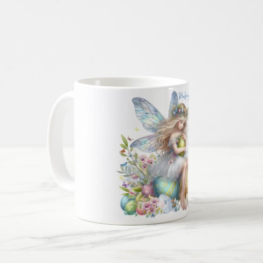 Wasserfarbenfrohe Osterfrühlingszucht Kaffeetasse (Vorderseite Links)