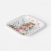 Wasserfarbenfrohe Osterfrühlingszucht Pappteller (Gewinkelt)