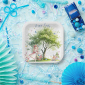 Wasserfarbenfrohe Osterfrühlingszucht Pappteller (Party)