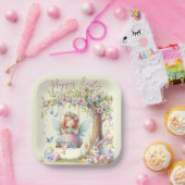 Wasserfarbenfrohe Osterfrühlingszucht Pappteller (Party)