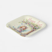 Wasserfarbenfrohe Osterfrühlingszucht Pappteller (Gewinkelt)