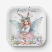 Wasserfarbenfrohe Osterfrühlingszucht Pappteller (Vorderseite)