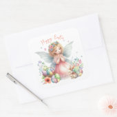 Wasserfarbenfrohe Osterfrühlingszucht Quadratischer Aufkleber (Umschlag)