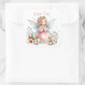 Wasserfarbenfrohe Osterfrühlingszucht Quadratischer Aufkleber (Tasche)