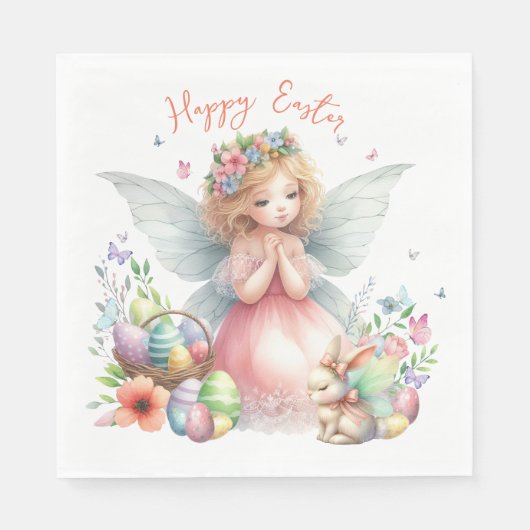 Wasserfarbenfrohe Osterfrühlingszucht Serviette (Vorderseite)