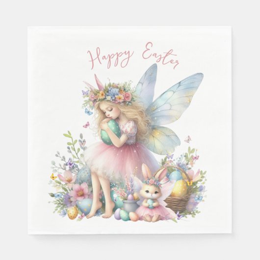 Wasserfarbenfrohe Osterfrühlingszucht Serviette (Vorderseite)