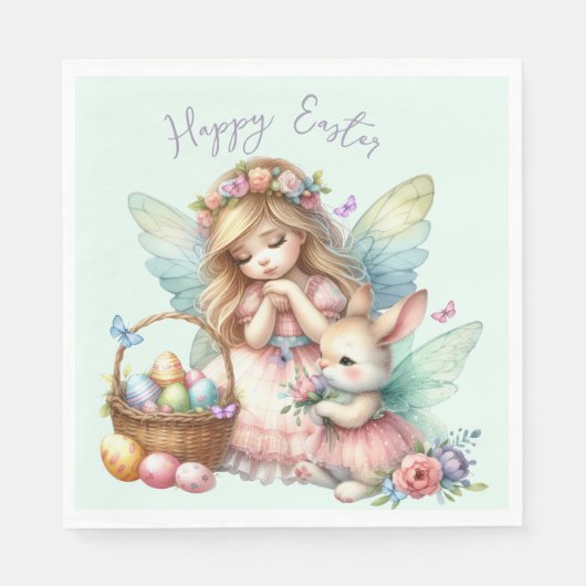 Wasserfarbenfrohe Osterfrühlingszucht Serviette (Vorderseite)