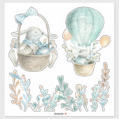 Wasserfarbenfrohe Osterkörbe Weißer oder Kleiner S Aufkleber (Blatt)