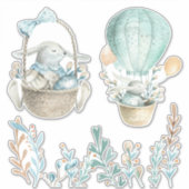 Wasserfarbenfrohe Osterkörbe Weißer oder Kleiner S Aufkleber (Vorderseite)