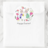 Wasserfarbenfrohe Osterrabbyte und Ei Runder Aufkleber (Tasche)