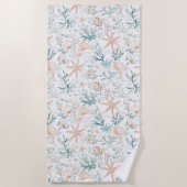 Wasserfarbenfrohe Ozeanbriefe Strandtuch (Vorderseite)