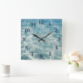 Wasserfarbenfrohe Ozeanwellen Quadratische Wanduhr (Zuhause)