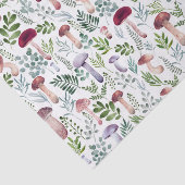 Wasserfarbenfrohe Pilze und Blätter Muster Seidenpapier (Ausschnitt)