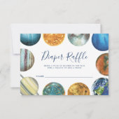 Wasserfarbenfrohe Planeten Kinderdusche Windelwann Einladung (Vorderseite)