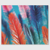 Wasserfarbenfrohe Plumage: Weichfedermuster Geschenkpapier (Flach)