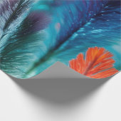 Wasserfarbenfrohe Plumage: Weichfedermuster Geschenkpapier (Ecke)