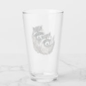 Wasserfarbenfrohe Raccoon Cuddle-Familie oder Freu Glas (Rückseite)