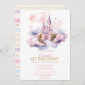 Wasserfarbenfrohe Rainbow-Herzen gestreift Geburts Einladung (Vorne/Hinten)