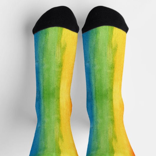 Wasserfarbenfrohe Regenbogen Niedlich Socken (Oben)