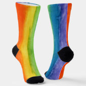 Wasserfarbenfrohe Regenbogen Niedlich Socken (Gewinkelt)