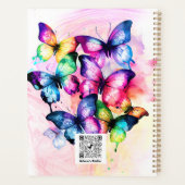 Wasserfarbenfrohe Regenbogen-Schmetterlinge-Planer Planer (Rückseite)