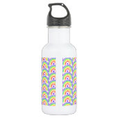 Wasserfarbenfrohe Regenbogen und Personalisierte H Edelstahlflasche (Rückseite)
