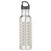 Wasserfarbenfrohe Regenbogen und Personalisierte H Edelstahlflasche (Rückseite)