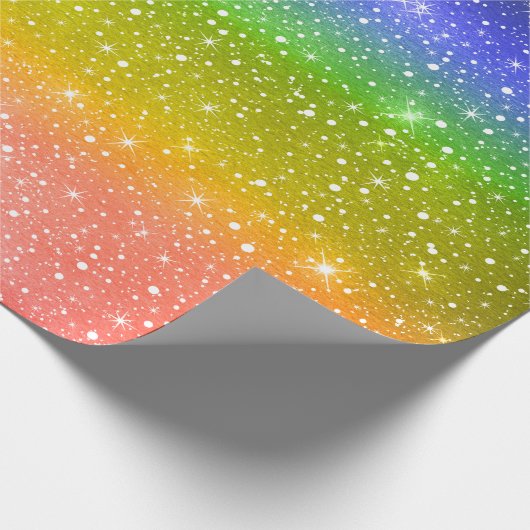 Wasserfarbenfrohe Regenbogengalaxie-Sterne & Schne Geschenkpapier (Ecke)