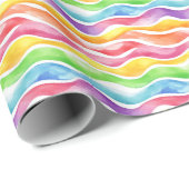 Wasserfarbenfrohe Regenbogenschlangen in Weiß Geschenkpapier (Rolleneckpunkt)