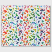 Wasserfarbenfrohe Regenbogenschmetterlinge Kids Wr Geschenkpapier (Flach)