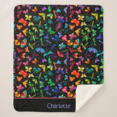 Wasserfarbenfrohe Regenbogenschmetterlinge Kinder Sherpadecke (Vorderseite)