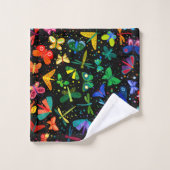 Wasserfarbenfrohe Regenbogenschmetterlinge Kinderm Badhandtuch Set (Waschlappen)