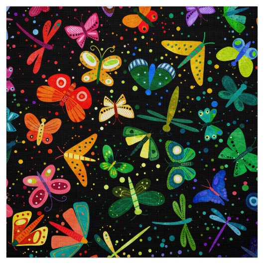Wasserfarbenfrohe Regenbogenschmetterlinge Kinderm Stoff (Muster)