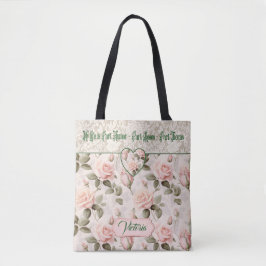 Wasserfarbenfrohe Rose Rosa und Spitzen Tasche