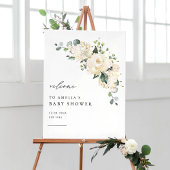 Wasserfarbenfrohe Rose und Hydrangea Babydusche Poster