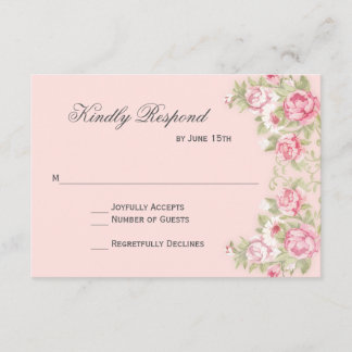 Wasserfarbenfrohe Rosen Hochzeitskarten RSVP Karte