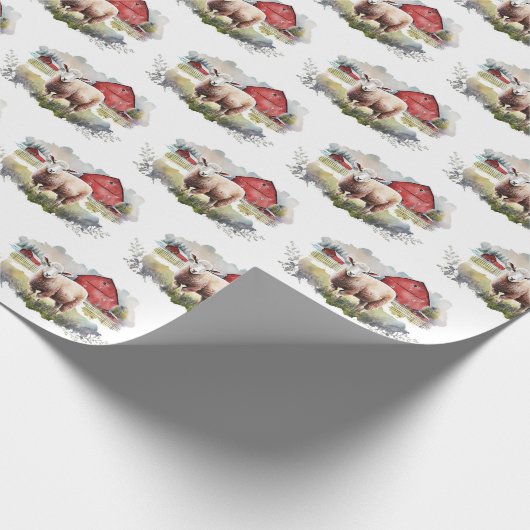 Wasserfarbenfrohe Schafe Geschenkpapier (Ecke)