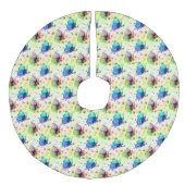 Wasserfarbenfrohe Schmetterlinge Baumrock Leinenimitat Weihnachtsbaumdecke (Vorderseite)