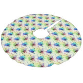 Wasserfarbenfrohe Schmetterlinge Baumrock Leinenimitat Weihnachtsbaumdecke (Schrägansicht)