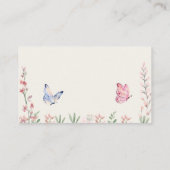 Wasserfarbenfrohe Schmetterlinge Kinderdusche Begleitkarte (Rückseite)