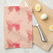 Wasserfarbenfrohe Schmetterlinge - Korallen und Pf Geschirrtuch (Viertel Falte)